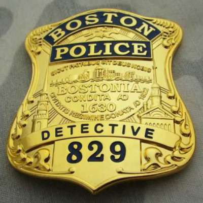 Movie Souvenir USA Boston Police officer detective metal badge for fun Profile Picture