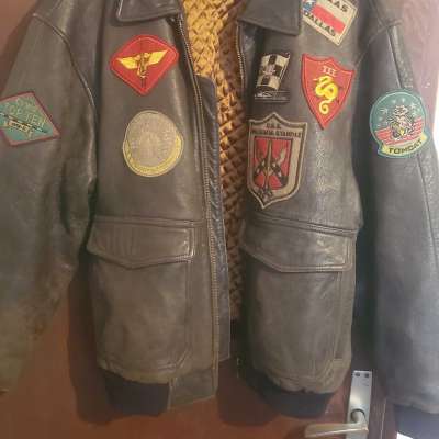 Old Vintage USA air force leather pilot jacket for sale. Profile Picture