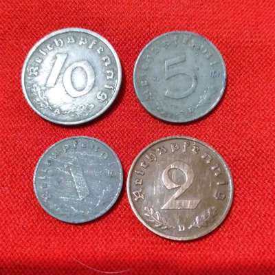 Third Reich Coin Lot Rare World War 2 German Zinc 1 2 5 Profile Picture