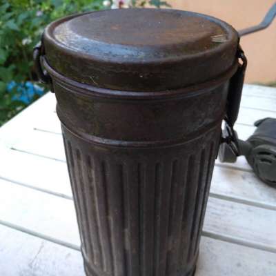 Vintage German WWII empty Canister for gas mask 1937 Profile Picture