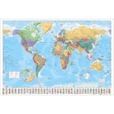 WORLD MAP MAXI POSTER From UK For sale Harper Collins Profile Picture