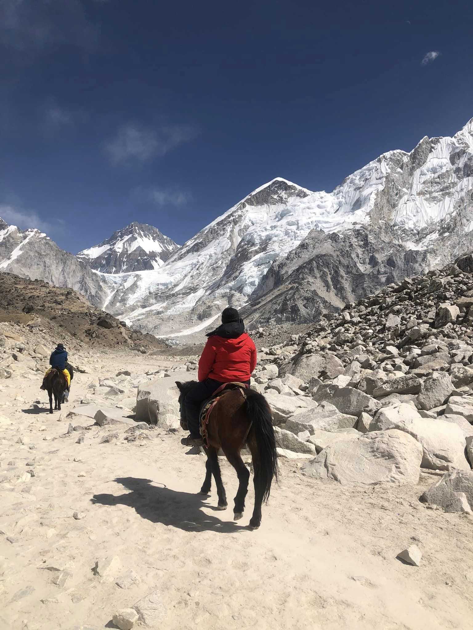 horse riding during the Everest base camp trek
