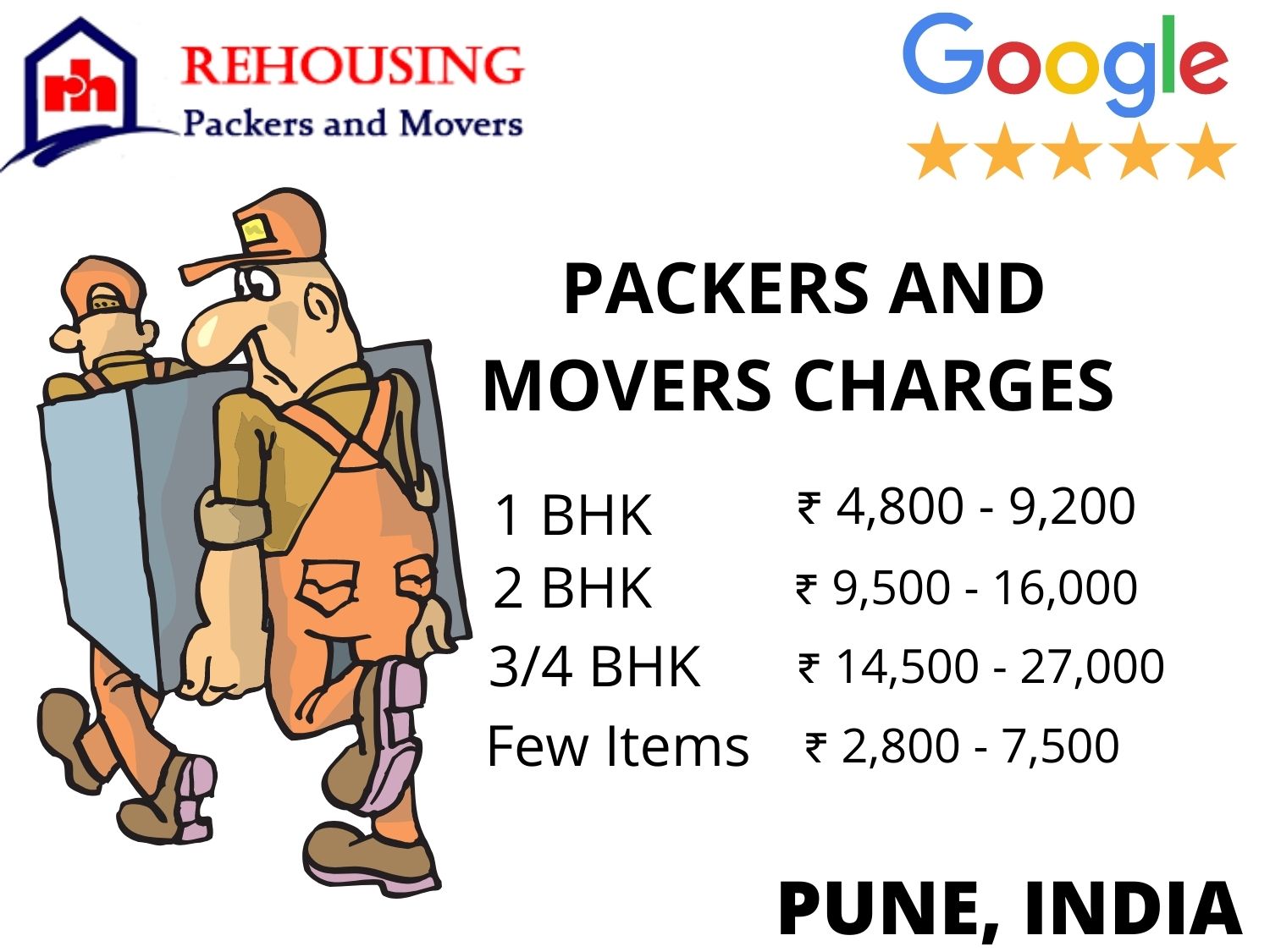 Packers and movers Charges in Pune |Rates Rehousing