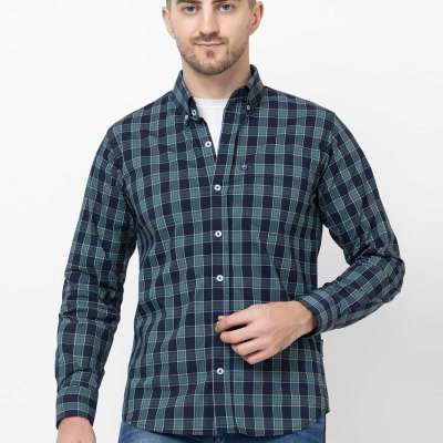 Buy Blue and Green Check Casual Shirt For Men Online Profile Picture