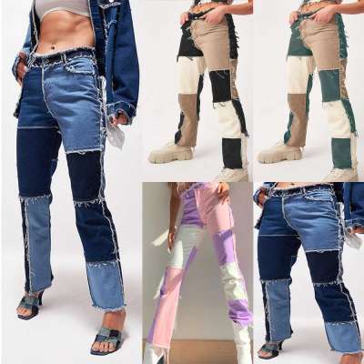High Elastic Stitching Raw Edge Women’s Straight-leg Jeans Profile Picture